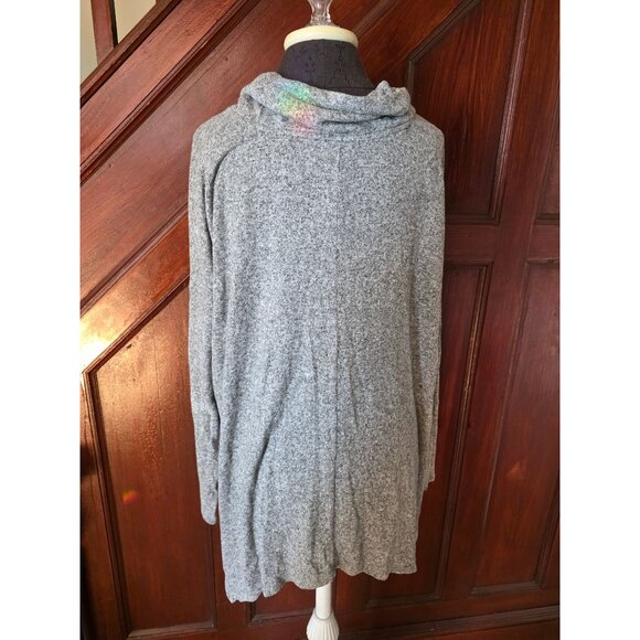 Express Womens Heather Gray Cowl Neck Sweater Top Size M - Picture 3 of 9